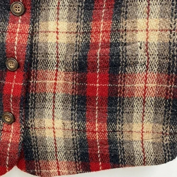 Eddie Bauer Legends Plaid Button Wool Vest Women’s Size Medium - Picture 4 of 12